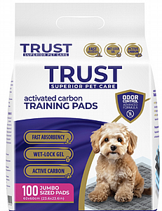 טראסט פדים לכלב (משטחים פחם) 100 יחידה טראסט פדים לכלב (משטחים פחם) 100 יחידה